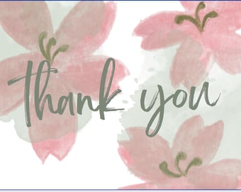 Custom Floral Thank You Card