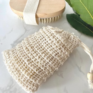 Sisal Natural Soap Bag, Soap Saver Pouch,Exfoliating Soap bags, Soap sack, Plastic free scrubber, Plastic Free Soap Bag, Zero waste Vegan