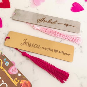 Personalized Metal Bookmark | Brass or Stainless Steel Custom-Made Gift | Laser-Engraved | Valentine’s Day | Bookworm Booktok| Gifts for Her