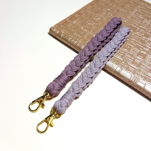 Keychain Wristlet purple, Minimalist macrame Keychain Wristlet, Boho Wristlet Cute Keychain Wristlet charm, Mother&#39;s Day Gift, Gift for girl