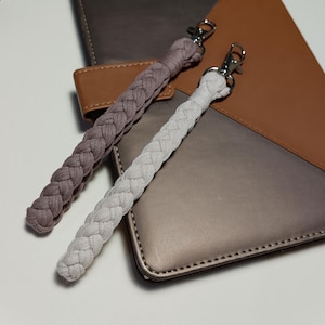 Boho Keychain Wristlet macrame cotton handmade Detachable Keychain