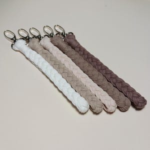 Boho Keychain Wristlet, macrame Wrist lanyard Keychain handmade Macrame Keychain Wristlet cotton key chain key strap, Mothers day gift