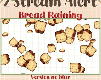 2 Alerta de fluxo de pão kawaii caindo, sobreposição de pão torrado fofo de desenho animado, chefs, cozinheiros, decoração de padaria streaming OBS Streamlabs Vtuber