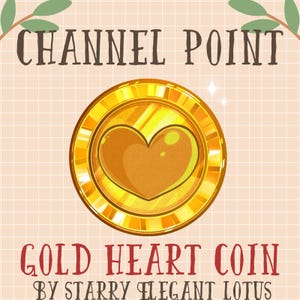 Gold Heart Channel Point Icon, Heart Love Coin Emotes, Valentine Sub Bit Badge Stream Asset, Twitch Overlay Discord Youtube Gif Kick Mixer..