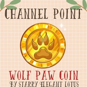 Gold Wolf Paw Feet Channel Point, Yellow Coin Emote, Toe Sub Bit Badge Stream Asset, Cute Claw Twitch Overlay Discord Youtube Gif Kick Mixer