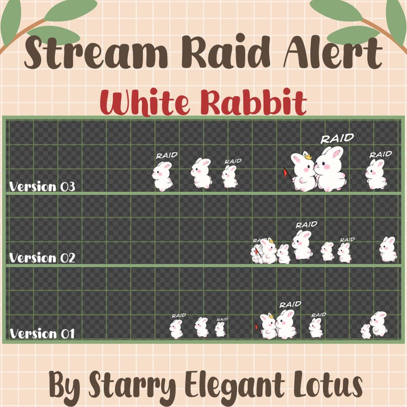 White Rabbit Alert 3 Cute Bunny Twitch Raid Alerts, Rabbit Full Stream Alert, Funny ...