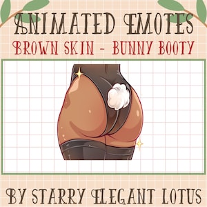 Geanimeerde stream-emotes Brown Bunny Girl Booty, Butt Sub Bit Badge Asset, Thicc Easter Twitch Overlay, Discord Youtube Gif Kick Mixer, Tiktok