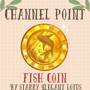Gold Fish Twitch Channel Points Rewards, Kawaii Koi Fish Coins Emote, Sub Bit Badge Stream Asset Twitch Overlay Discord Youtube Kick Mixer
