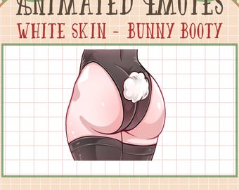 Geanimeerde stream-emotes: witte konijntjeskont, butt-subbit-badge, Thicc Easter Twitch-overlay, Discord Youtube GIF-kickmixer, Tiktok