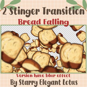 Transición animada de Twitch de pan kawaii cayendo, pan tostado, chefs cocinando, recurso de pantalla de panadería para streaming, OBS, Streamlabs, Vtuber