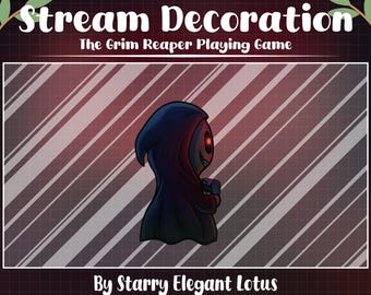 The Grim Reaper Playing Game Stream Twitch Decoration, Creepy Halloween Death Night Twitch Overlay For OBS Streamlabs, Spooky Screen Alerts