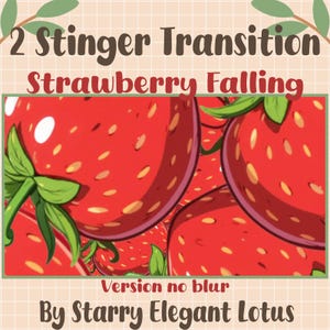 Red Strawberry Falling Twitch Animated Stinger Transition, Fruit Farm Stream Overlay, Cottagecore Garden Screen Asset OBS Streamlabs, Vtuber