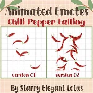 2 Red Chili Pepper Falling Animated Emotes, Hot Spicy Chile Stream Emoji, Badges Twitch, Vegetable Food Discord Youtube Kick Mixer, Tiktok