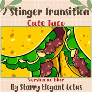 Transición animada de Twitch de Taco Kawaii, superposición de pasta con tacos de carne de dibujos animados, recurso de pan para streaming, OBS, Streamlabs, Vtuber