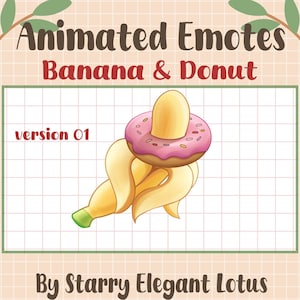 2 Cool Animated Stream Emotes Donut Love Banana, Cheeky Crazy Doughnut Sub Bit Badge, Twitch Overlay, Discord Youtube Gif Kick Mixer, Tiktok