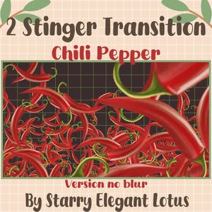 Kawaii Red Chili Pepper Twitch Animated Stinger Transition, Hot Spicy Chile Overlay, Vegetable Food Screen Asset For OBS, Streamlabs, Vtuber