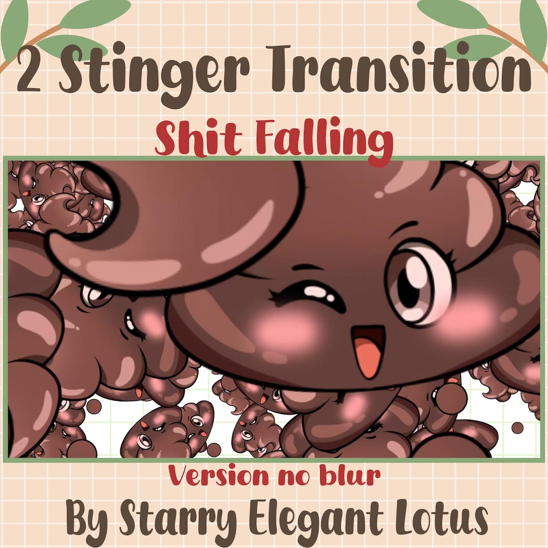 2 Funny Poo Pop Raining Twitch Animated Stinger Transition, Cute Poop ...