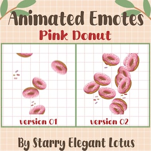 Donut Raining Animated Emotes, Raid HYPE Stream Emoji, Badges Twitch, Funny Strawberry Mochi Doughnut Meme Discord Youtube Kick Mixer Tiktok
