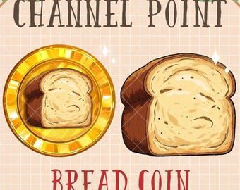 Ícone de Ponto do Canal Pão, Emote de Moeda de Torrada, Emblema de Sub Bit para Stream, Sobreposição de Chef de Cozinha e Padaria para Twitch, Discord, YouTube, GIF, Kick Mixer