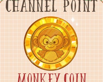 Pontos de canal do Macaco Dourado, Emotes de Moeda Amarela, Emblema de Sub Bit do Macaco Kawaii, Ícone para Twitch, Overlay, Discord, YouTube, GIF Kick