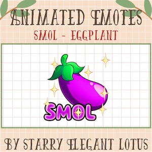 SMOL Eggplant Animated Emotes, Big D Energy Stream Emoji, PP Joke Badges Twitch, Funny Eggplant Pepe Meme Discord Youtube Kick Mixer, Tiktok