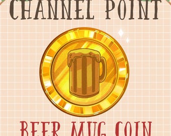 Gold Beer Mug Channel Point, Bar Coin Emotes, Drink Loyalty Sub Bit Badge Stream Asset, Icon Twitch Overlay Discord Rewards Youtube Gif Kick