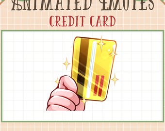 Geanimeerde emotes creditcard, premium kaartveegstream-emotes, geldsubbitbadge Twitch, kanaalpunt Discord YouTube-kickmixer, Tiktok