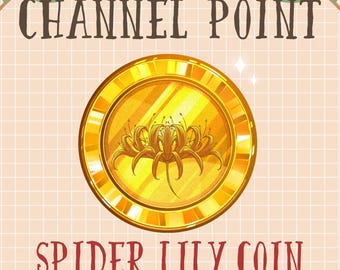 Gold Spinne Lilie Blume Channel Point, Lycoris Radiata Münze Emote, Sub Bit Badge Stream Objekt, Twitch Overlay Discord Youtube Gif Kick Mixer