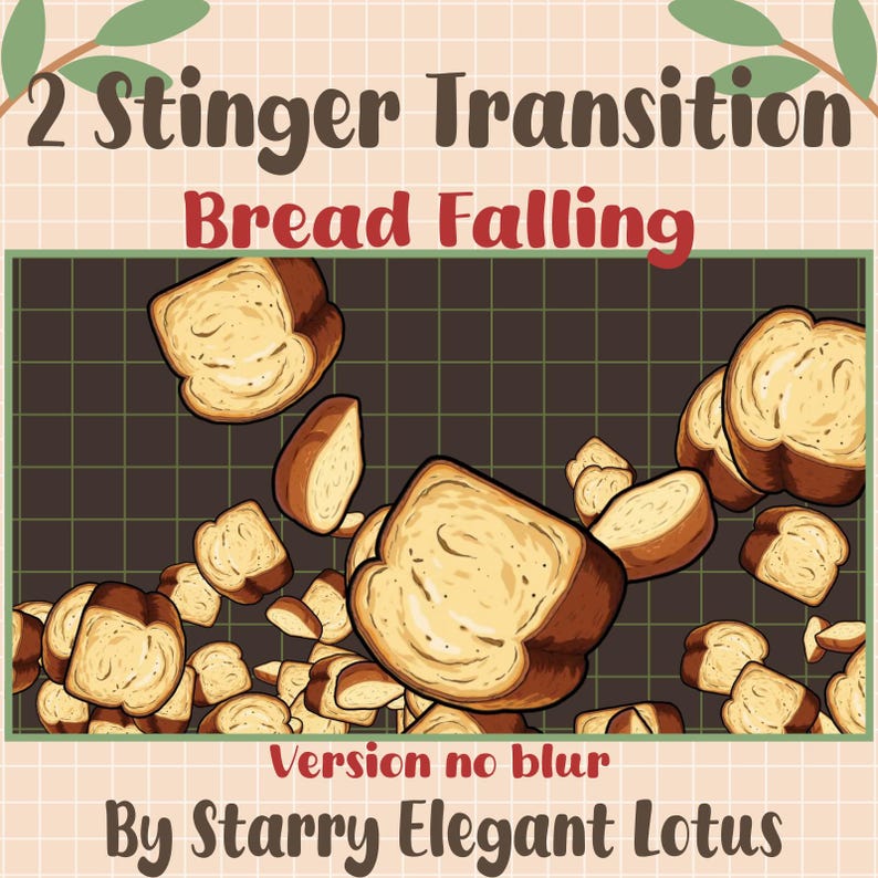 Kawaii Bread Falling Twitch Animated Stinger Transition, Toast Bread ...