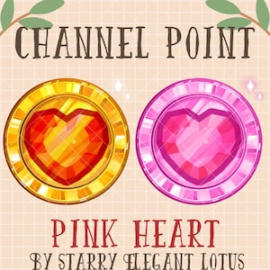 3 Pink Diamond Heart Channel Point Icon, Love Coin Emote, Sub Bit Badge Stream Asset Valentine Twitch Overlay Discord Youtube Gif Kick Mixer