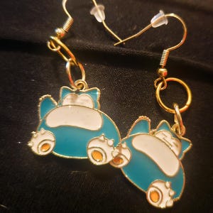 Snorlax Earrings for Anime Monster Cosplay Earrings Snorlax Jewelry for Nerds Snorlax Normal Type Sleeping Anime Monster Chonky