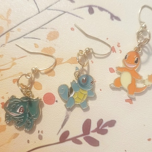 Boucles d&#39;oreilles monstre Anime pour cosplay Boucles d&#39;oreilles Bulbizarre Anime Boucles d&#39;oreilles écureuil Boucles d&#39;oreilles bébé Bijoux de bande dessinée Boucles d&#39;oreilles de démarrage monstre Anime