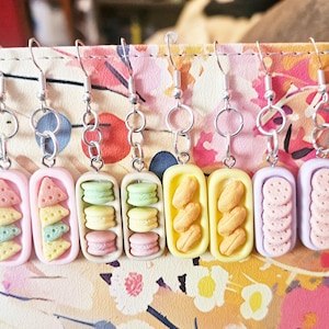 Pastry Earrings for Cute Outfits Cute Earrings Food Jewelry Food Earrings Macaron Earrings Pastry Dangles Dumpling Earrings