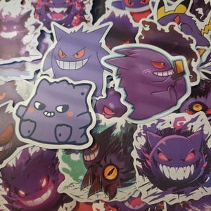 Gengar Mystery Pack of Stickers Random Blind Bag Gengar Blind Bag