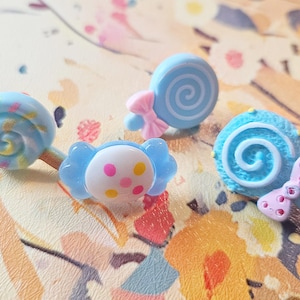Blue Candy Stud Earrings Blue Stud Earrings Candy Jewelry Blue Sweetie Jewelry Candy Post Earrings Blue Post Earrings