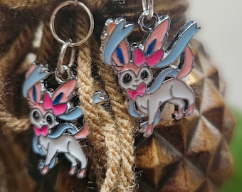 Sylveon Earrings, Anime Eevee Jewelry for Cosplay Nerds