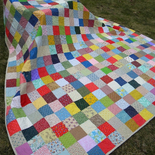 King Size Patchwork Quilt: Classic Americana, Vintage Vibe (92 X 106)