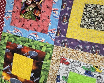 Leuchtend bunter Memories Quilt: Überwurf, 134 cm x 170 cm