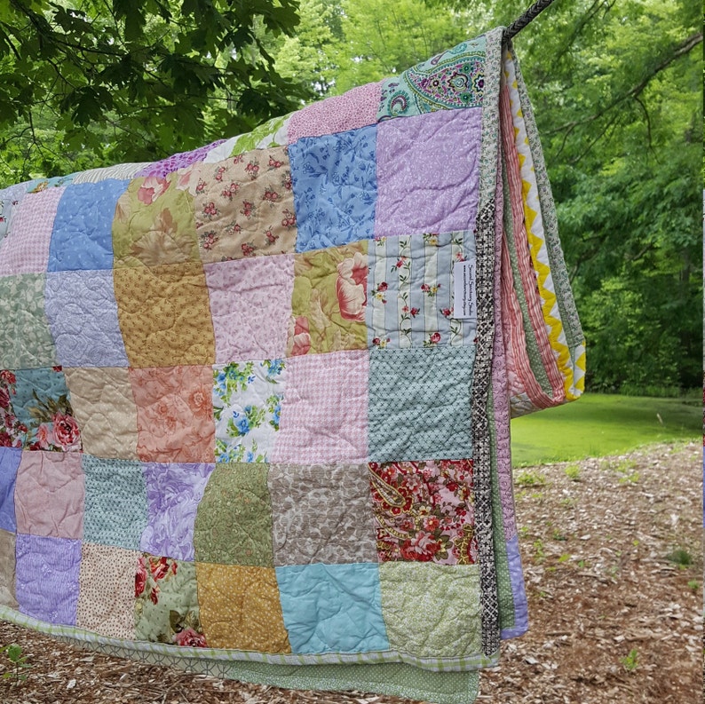Bed Quilt Cottage Chic Large Full 92 X 76 Cottage Chic Etsy