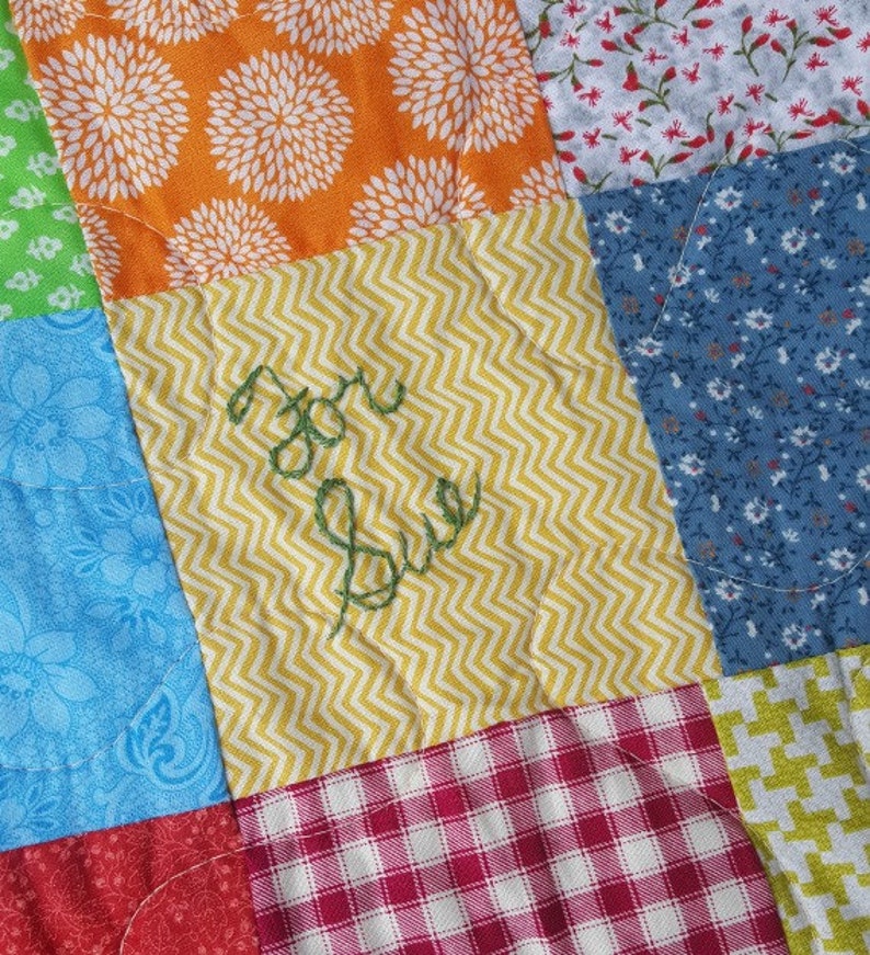 COT size cotton bedding child/'s quilt retro 41X81 vintage look Patchwork Quilt cotton blanket