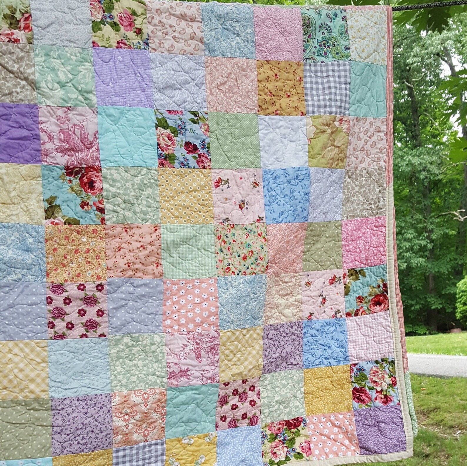 Bed Quilt Cottage Chic Large Full 92 X 76 Cottage Chic Etsy