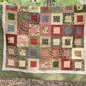 Colorful Patchwork Quilt: Lap Size Throw, Machine Washable  54 X 69
