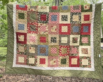 Colorful Patchwork Quilt: Lap Size Throw, Machine Washable  54 X 69