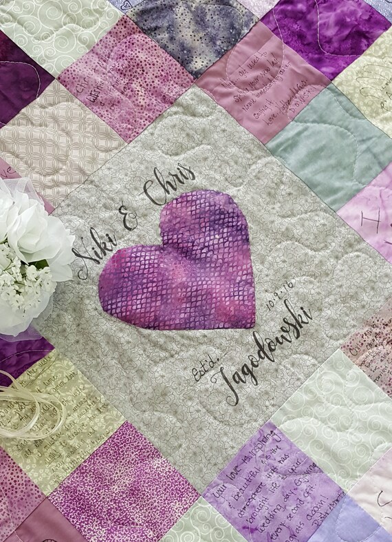 Wedding Quilt Alternative Guest Book Custom lap size Etsy