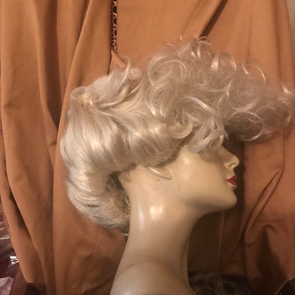 Costume Wig 40s Movie Star Pin Up Roll/ Edwardian costume theater fashion show