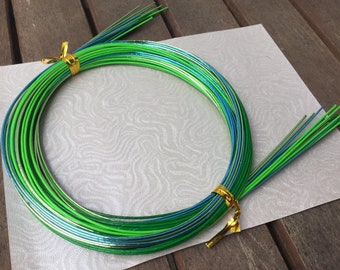 Greens and Blue Mizuhiki Cords - 20 Cords - 90cm length cords - Reference 24