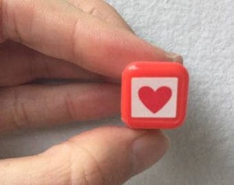 Heart Stamp - Tiny Schedule Stamp - Self Inking Stamp - Kodomo no Kao - 10mm square