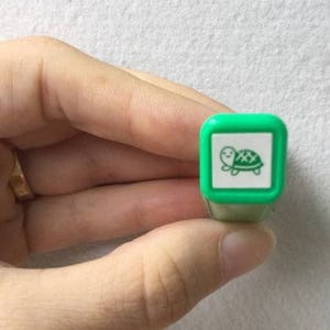 Schildkröte Stempel - Mini Stempel - Selbstfärber Stempel - Kodomo no Kao - 10 mm quadratisch
