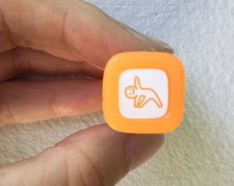Yoga Stamp - Exercise Stamp - Planner Stamp - Erasable Stamp - Pilot Frixion Stamp - Tiny Schedule Stamp - Self Inking Stamp - 14mm square