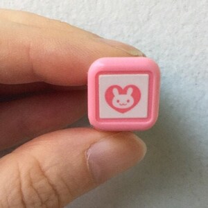 Rabbit Stamp - Tiny Schedule Stamp - Self Inking Stamp - Kodomo no Kao - 10mm square